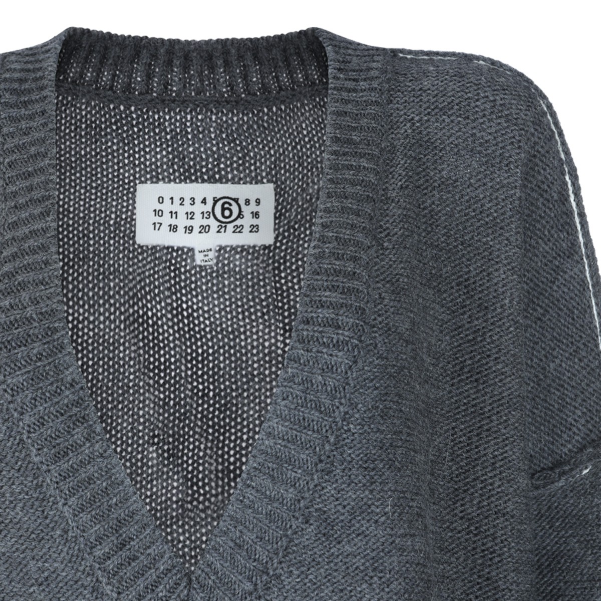GREY MELANGE WOOL BLEND SWEATER
