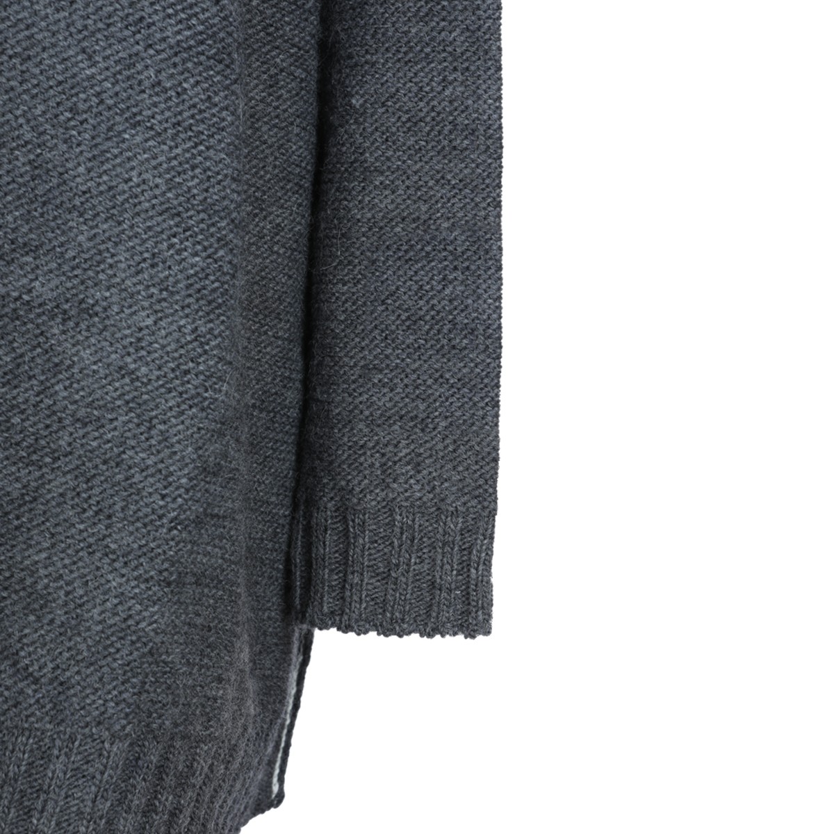 GREY MELANGE WOOL BLEND SWEATER