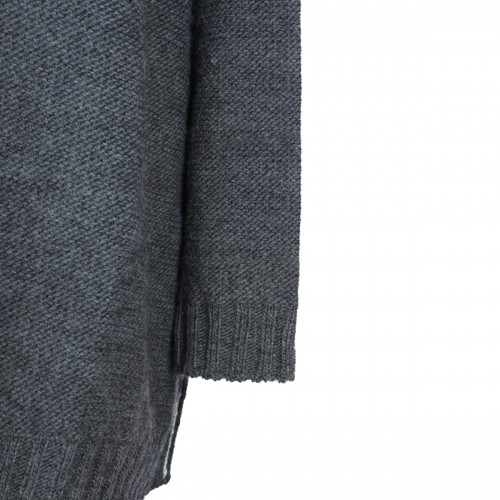 GREY MELANGE WOOL BLEND SWEATER