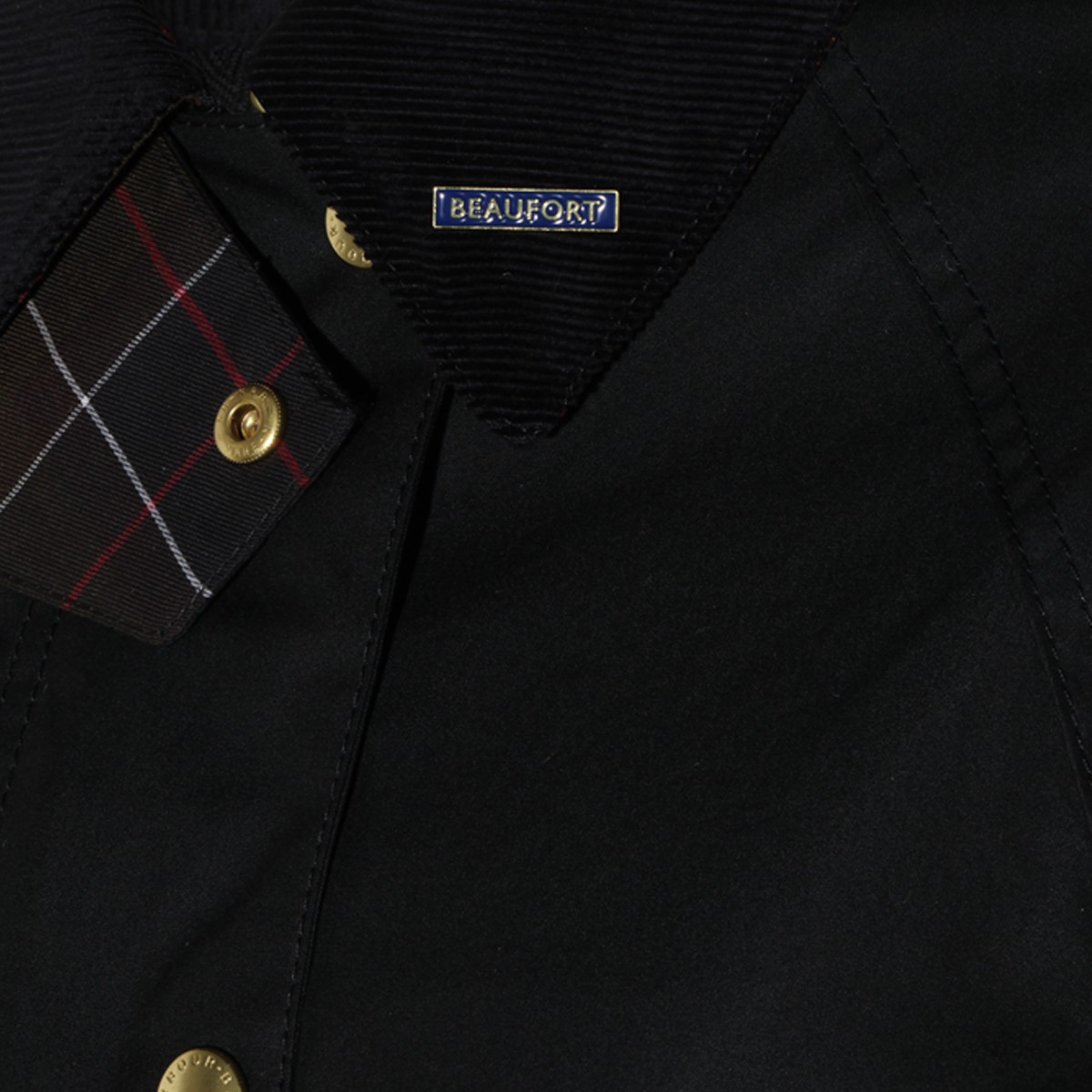 BLACK BEAUFORT WAX CASUAL JACKET