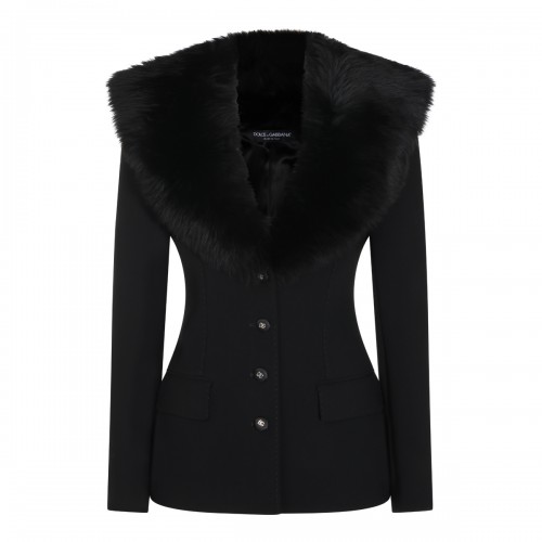 BLACK VIRGIN WOOL STRETCH...