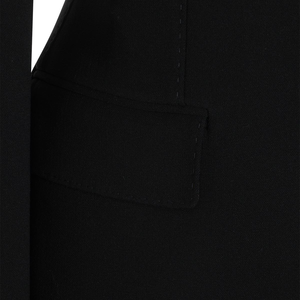 BLACK VIRGIN WOOL STRETCH BLAZER