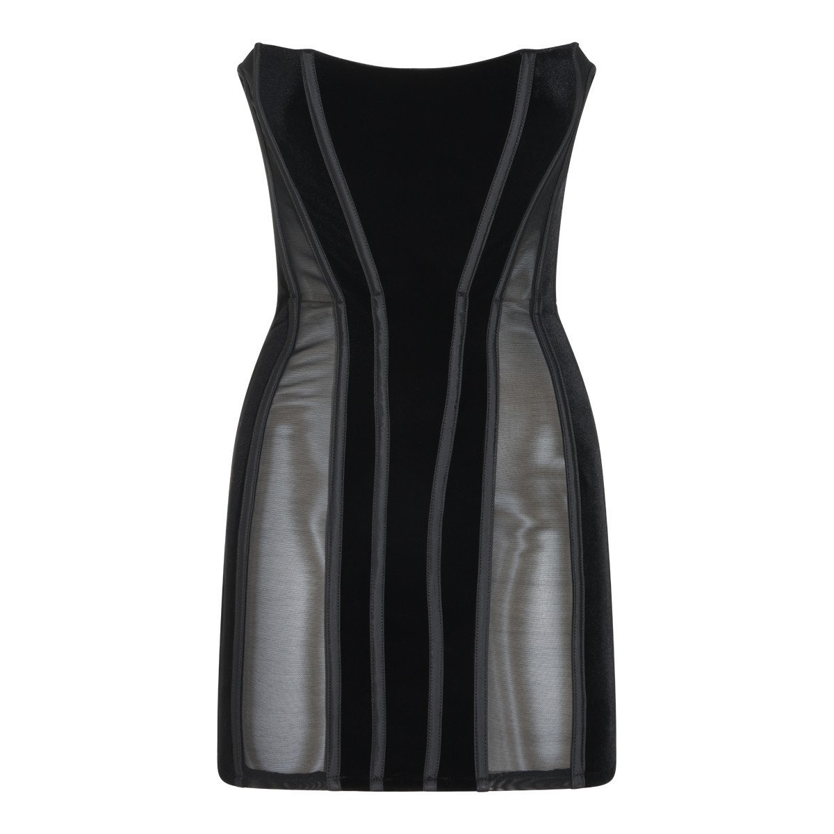 BLACK STRETCH MINI DRESS