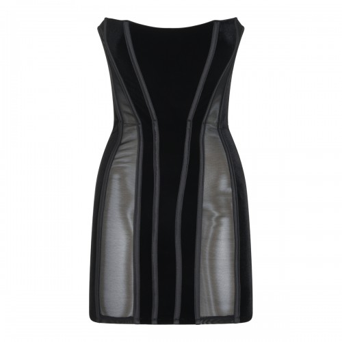 BLACK STRETCH MINI DRESS