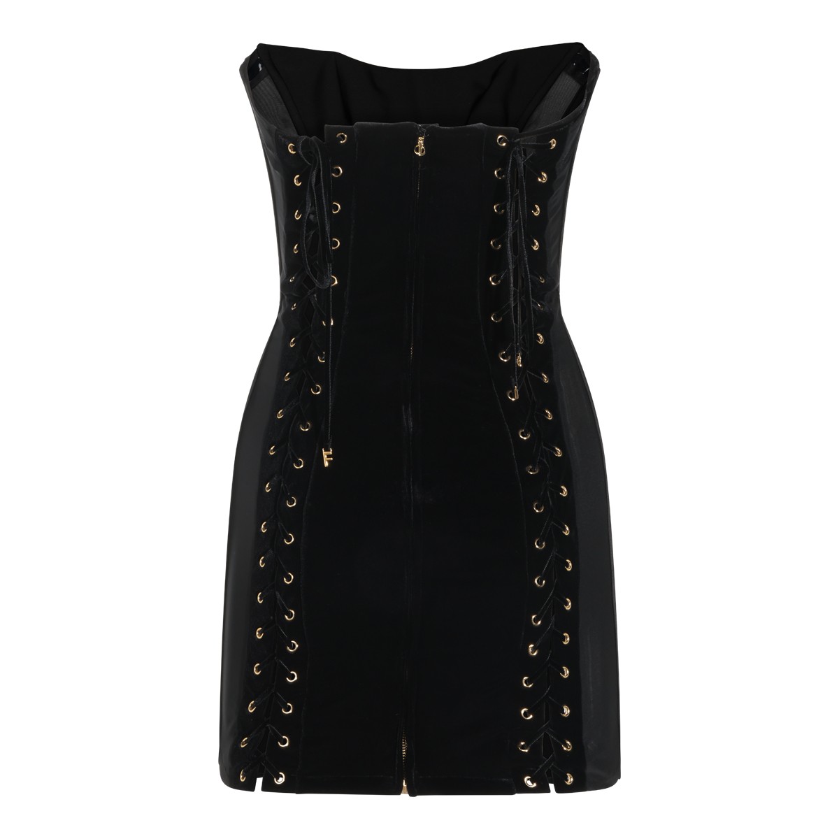 BLACK STRETCH MINI DRESS