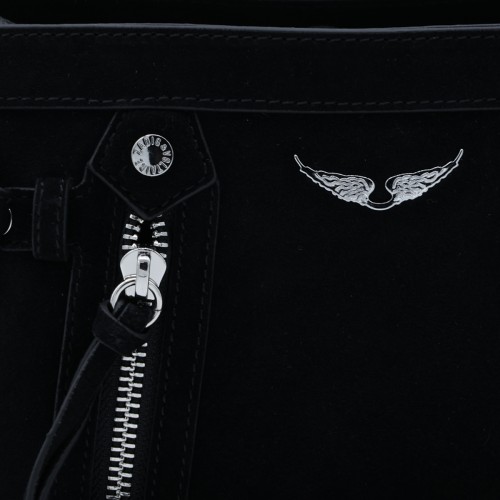 BLACK SUEDE MADISON MINI SHOULDER BAG
