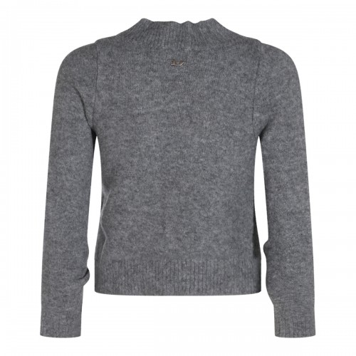 GREY WOOL BLEND CARDIGAN 2