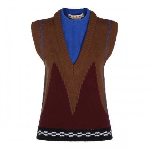 SADELLE BROWN WOOL SWEATER