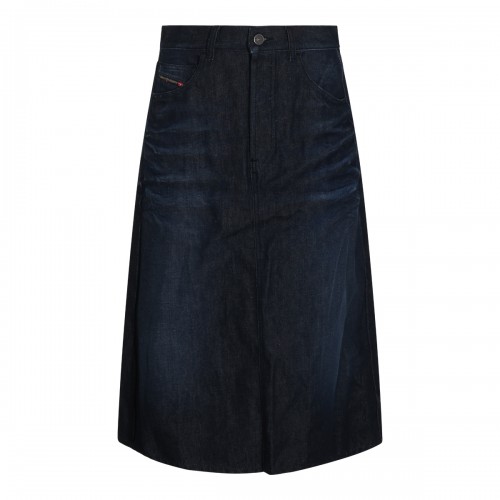 BLUE DENIM LONGUETTE SKIRT