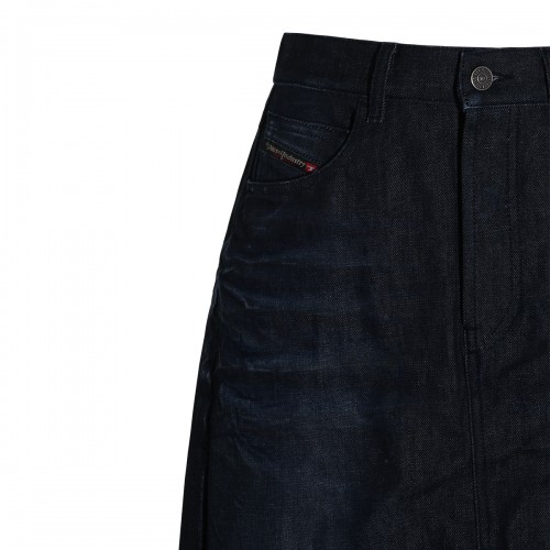 BLUE DENIM LONGUETTE SKIRT