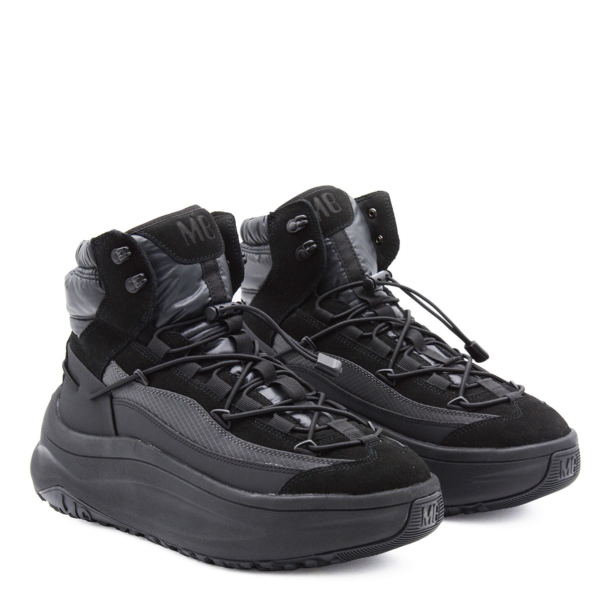 BLACK LEATHER MOON247 XLACE MID BOOTS