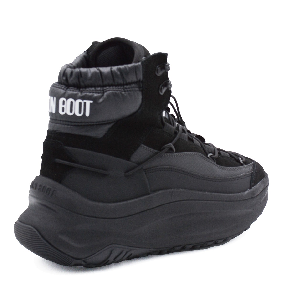 BLACK LEATHER MOON247 XLACE MID BOOTS