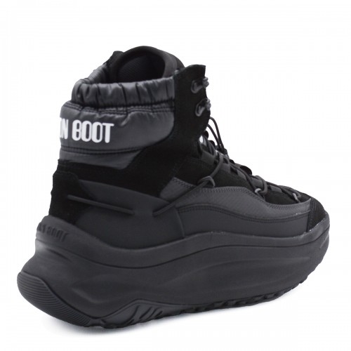 BLACK LEATHER MOON247 XLACE MID BOOTS