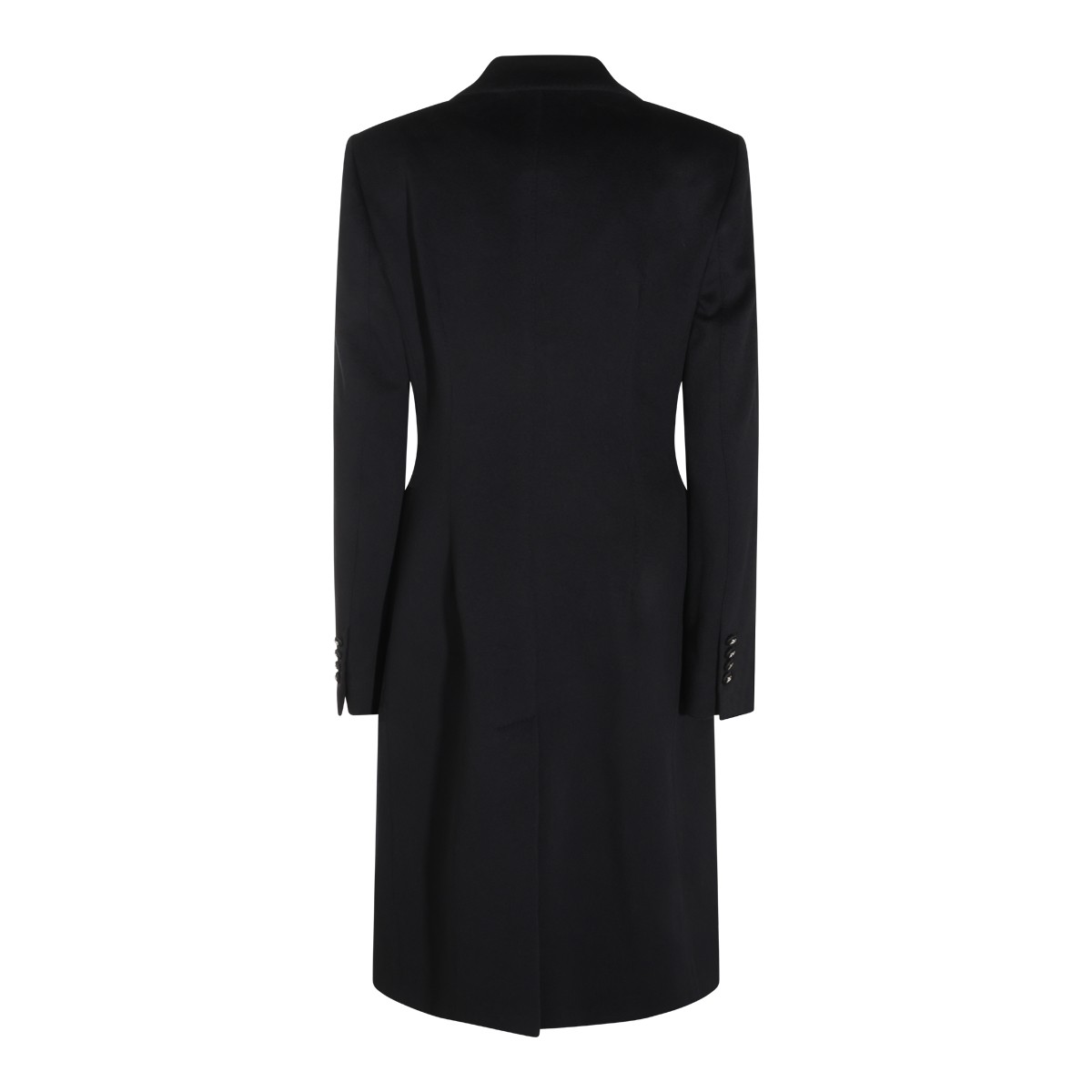 BLACK VIRGIN WOOL LONG COAT