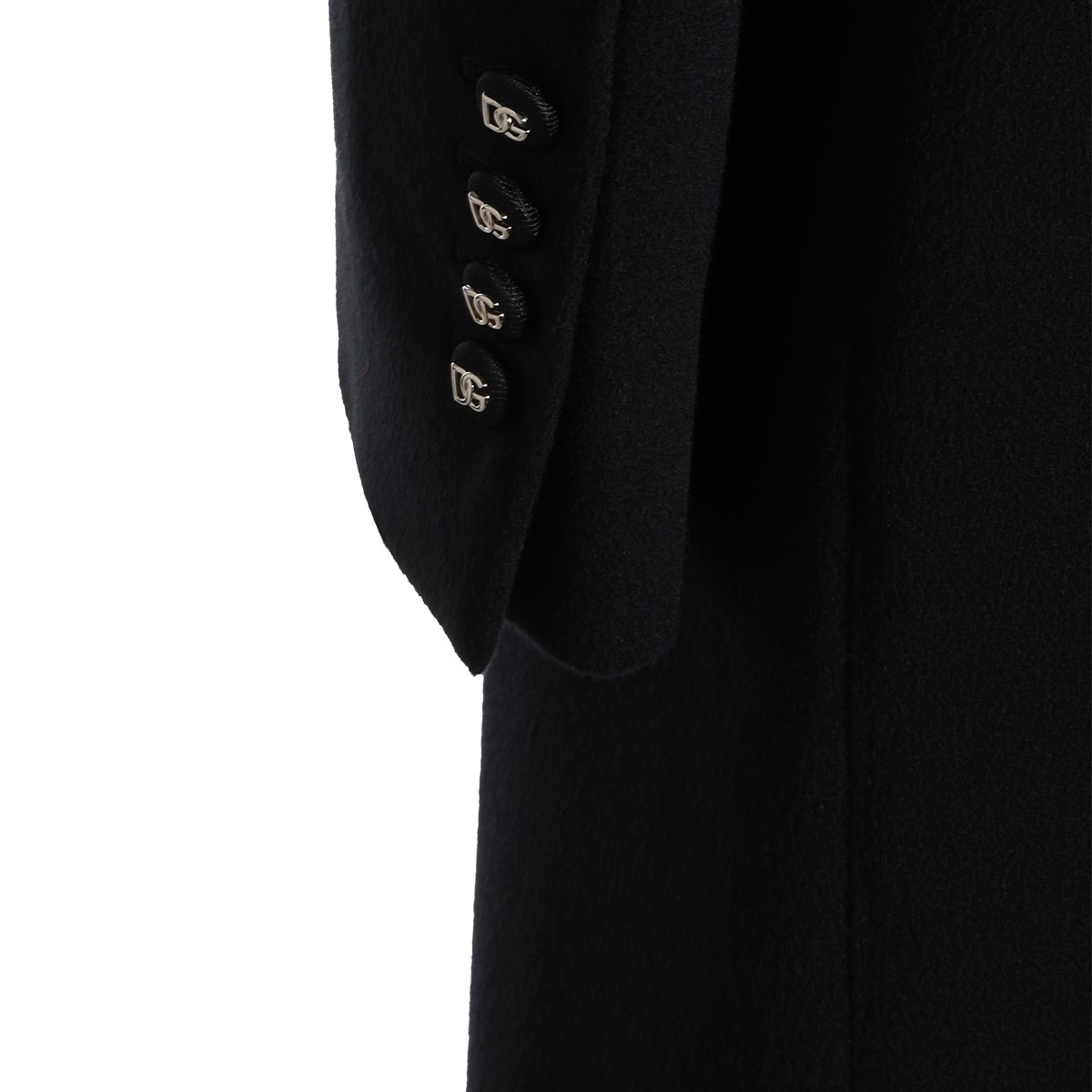 BLACK VIRGIN WOOL LONG COAT