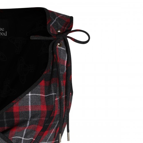 CHARCOAL AND RED VIRGIN WOOL ROXY TOP