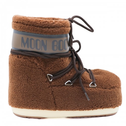 BROWN ICON LOW FLEECE BOOTS