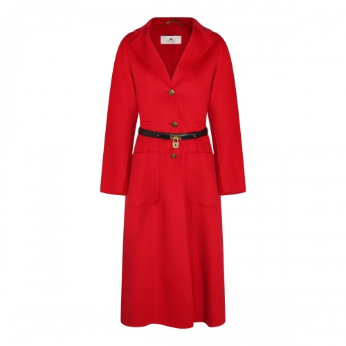 RED PASSION WOOL LONG COAT