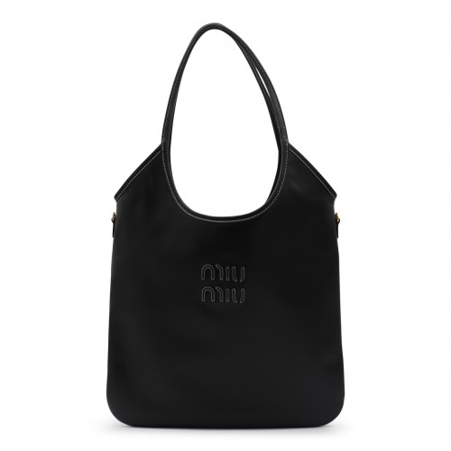 BLACK LEATHER TOTE BAG