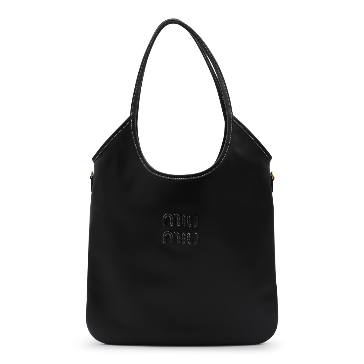 BLACK LEATHER TOTE BAG