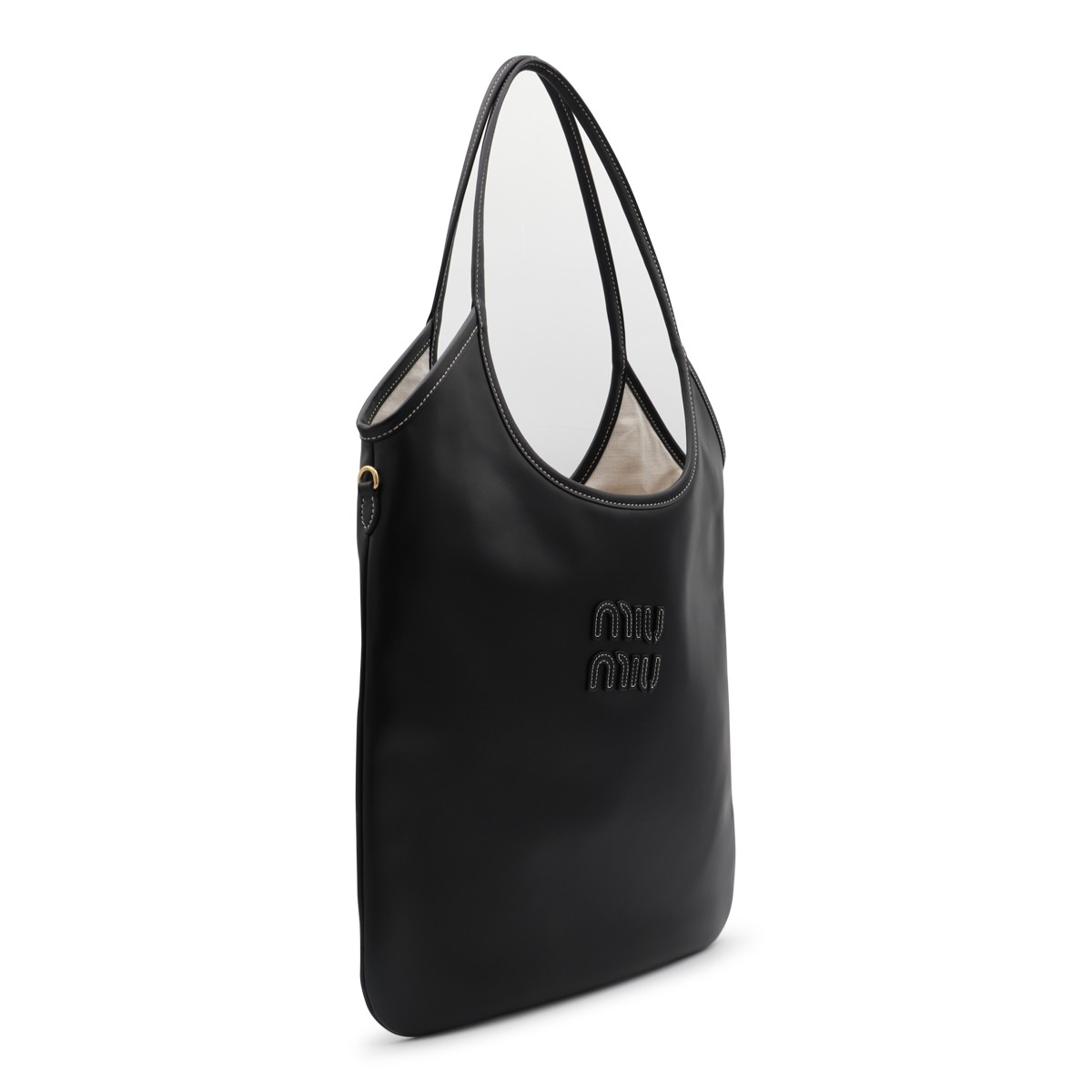 BLACK LEATHER TOTE BAG