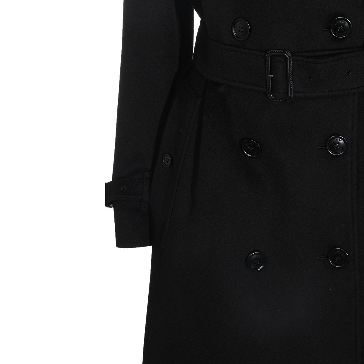 BLACK WOOL TRENCH COAT