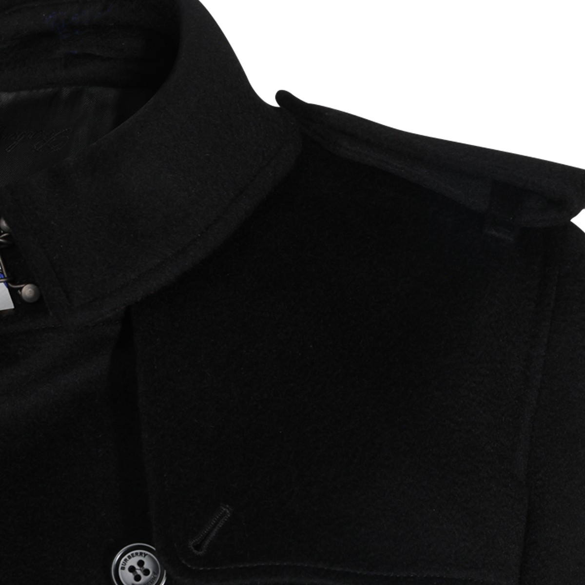 BLACK WOOL TRENCH COAT