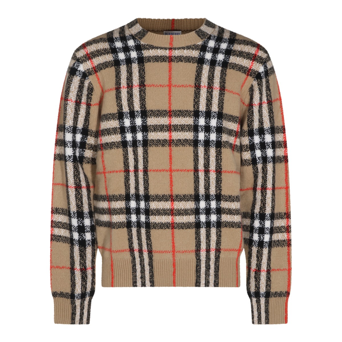 SAND IP CHECK CASHMERE SWEATER