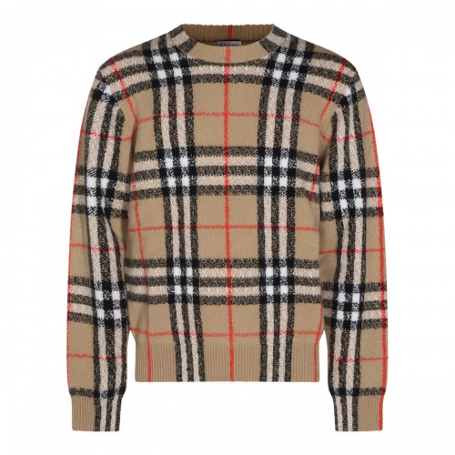 SAND IP CHECK CASHMERE SWEATER