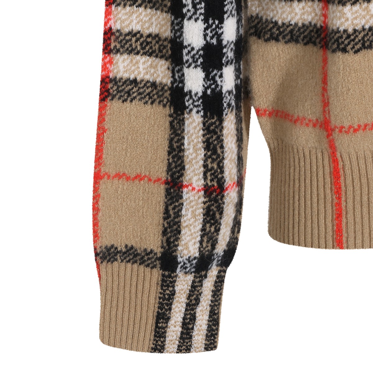 SAND IP CHECK CASHMERE SWEATER