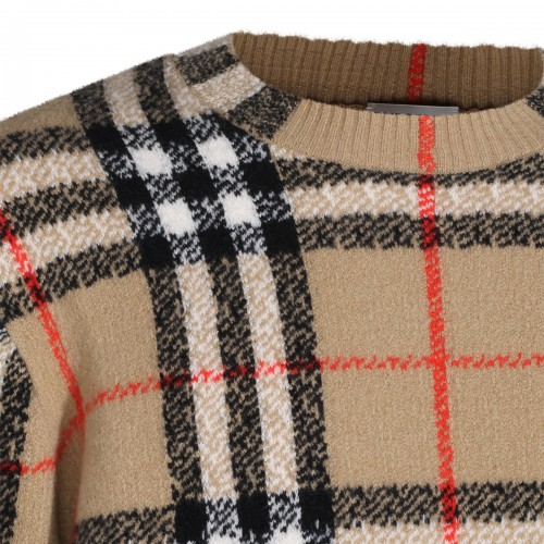 SAND IP CHECK CASHMERE SWEATER