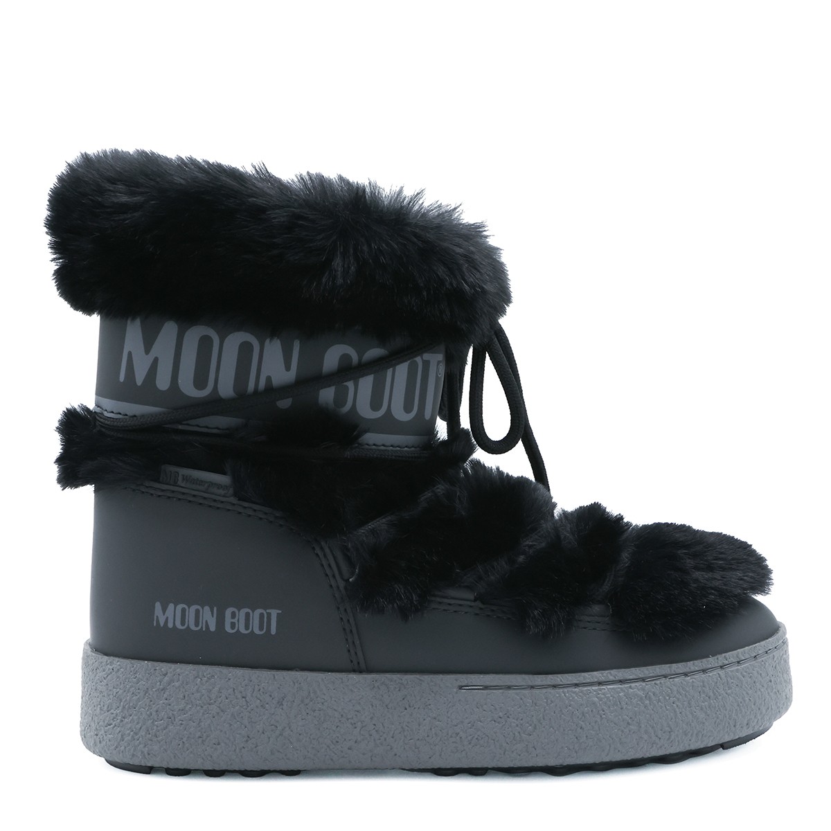 BLACK LTRACK FAUX FUR BOOTS
