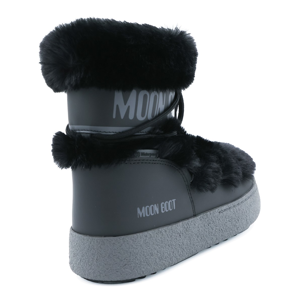 BLACK LTRACK FAUX FUR BOOTS