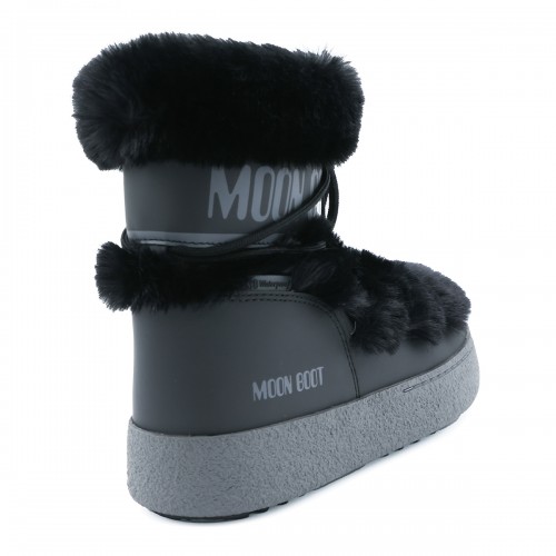 BLACK LTRACK FAUX FUR BOOTS