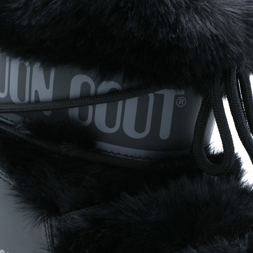 BLACK LTRACK FAUX FUR BOOTS
