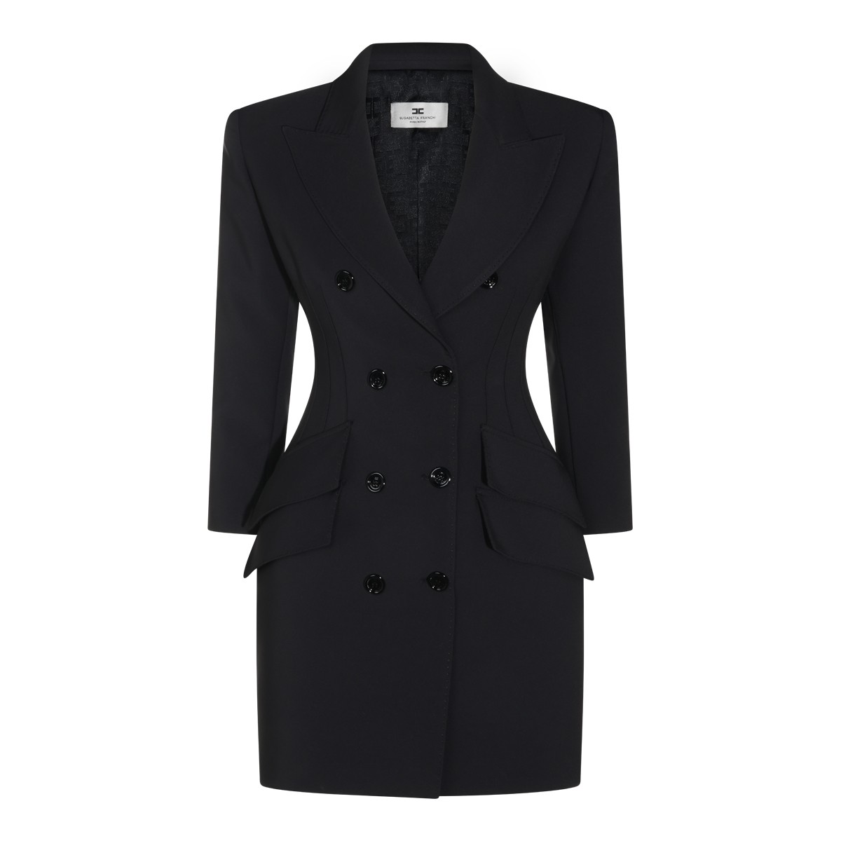 BLACK STRETCH BLAZER DRESS