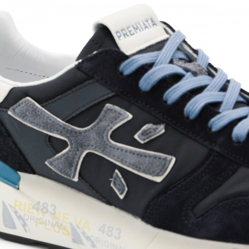 BLACK LEATHER STEVEND SNEAKERS