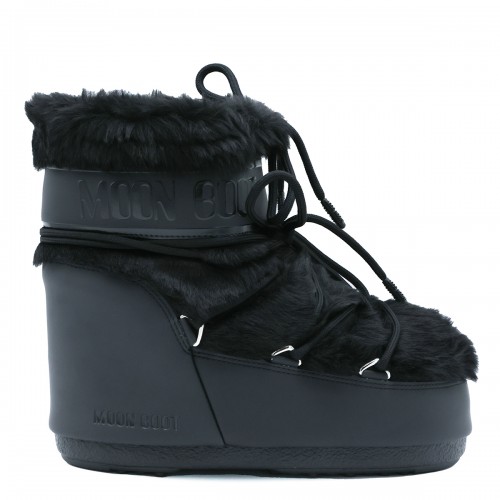 BLACK ICON LOW FAUX FUR BOOTS