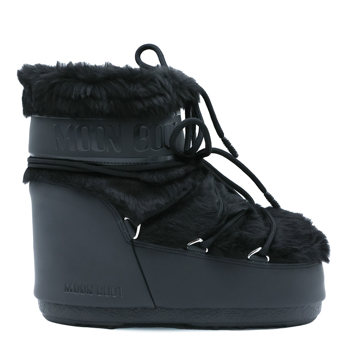 BLACK ICON LOW FAUX FUR BOOTS