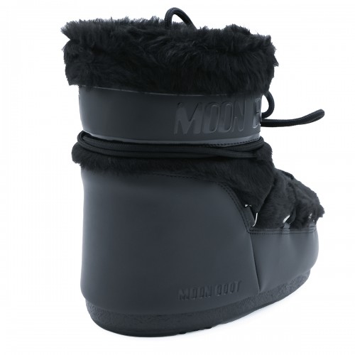 BLACK ICON LOW FAUX FUR BOOTS