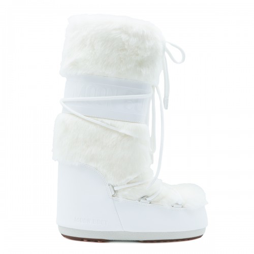WHITE ICON FAUX FUR BOOTS