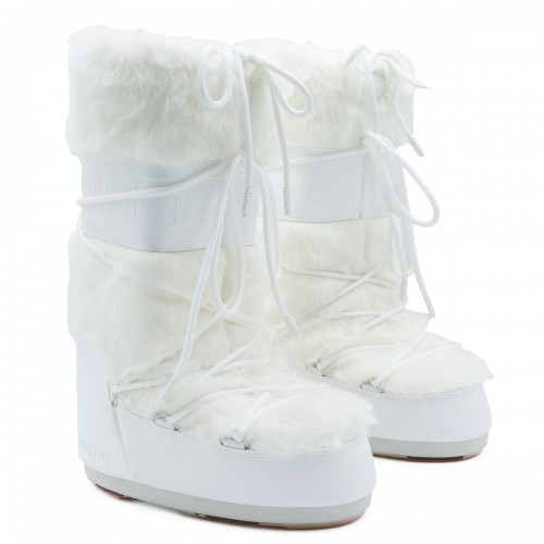 WHITE ICON FAUX FUR BOOTS 2