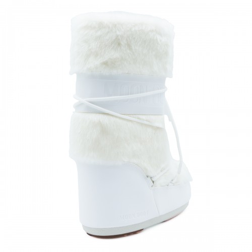 WHITE ICON FAUX FUR BOOTS