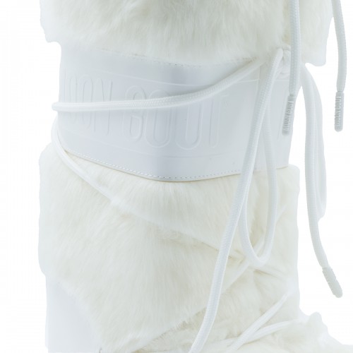 WHITE ICON FAUX FUR BOOTS