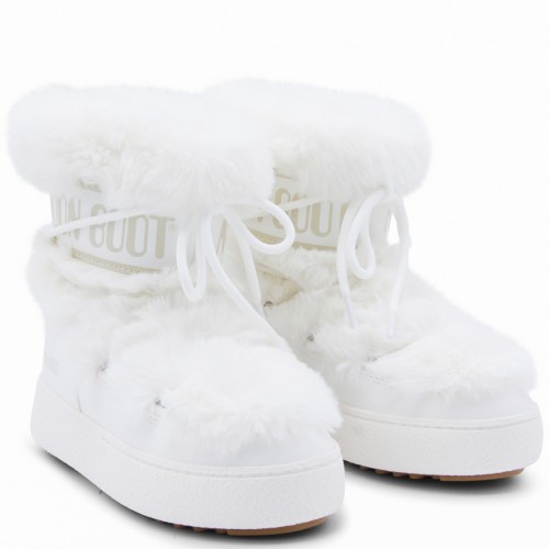 WHITE L TRACK BOOTS