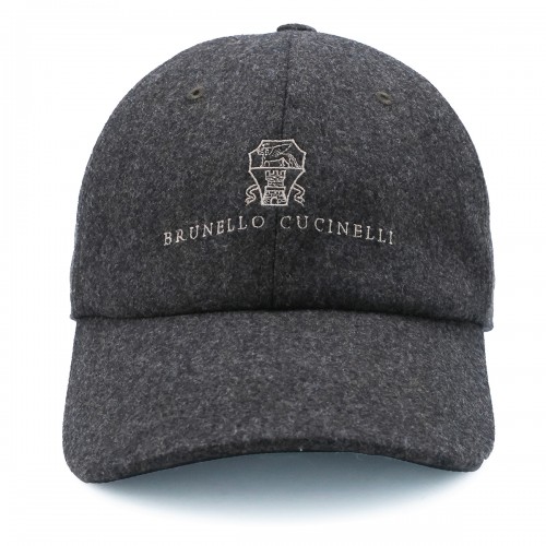 BROWN CASHMERE BASEBALL CAP