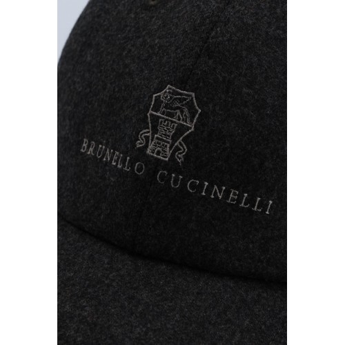 BROWN CASHMERE BASEBALL CAP