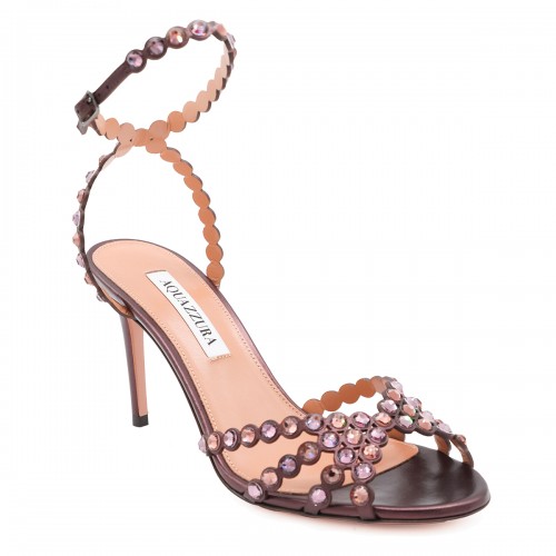 PURPLE LEATHER SANDALS