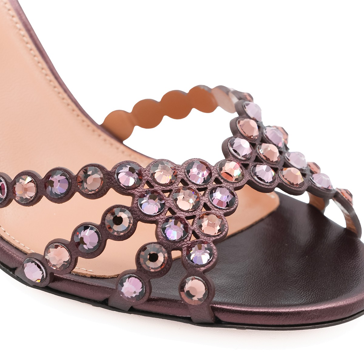 PURPLE LEATHER SANDALS