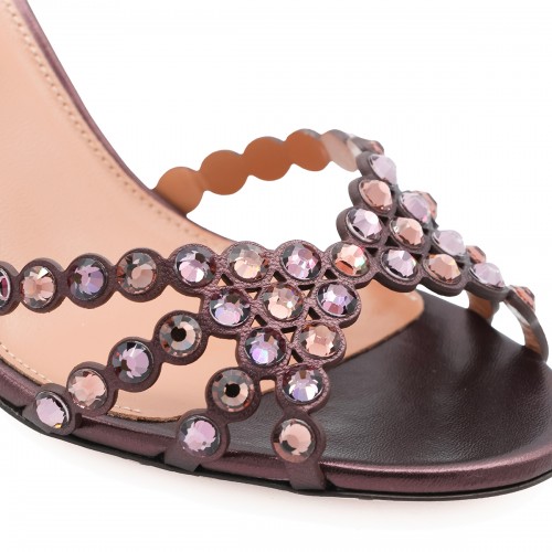 PURPLE LEATHER SANDALS